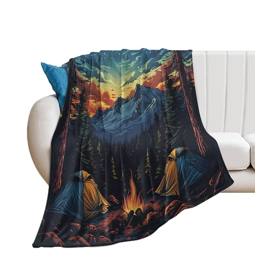 Amazon.com: TOWINSFB Bonfire Camping Throw Blanket, Fuzzy